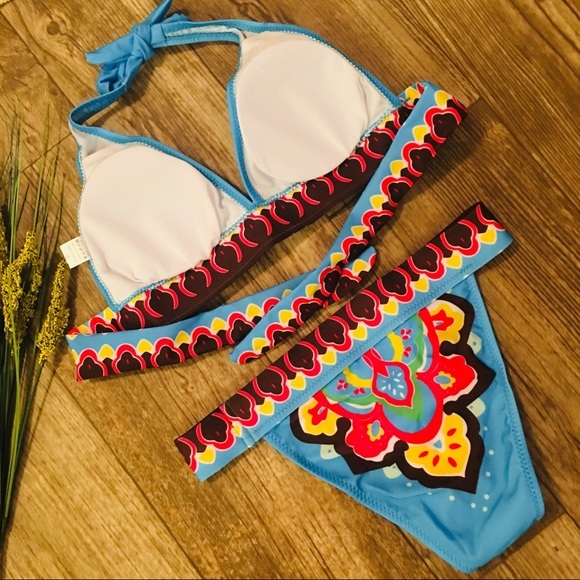 👙”ITSY BITTY” BLUE MULTI CHEEKY BIKINI-NEW‎ - Picture 5 of 7